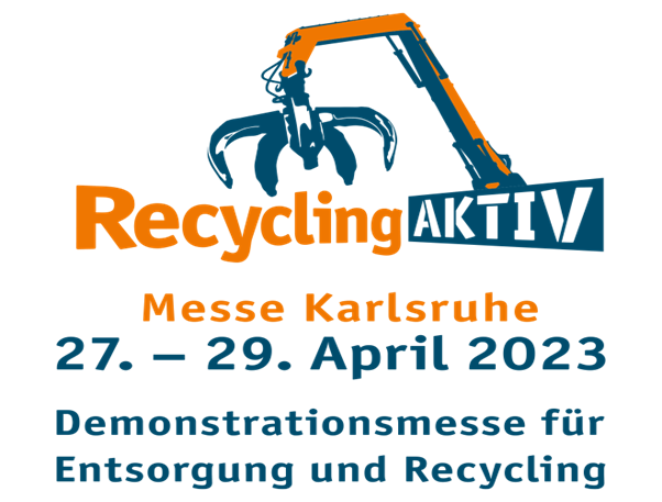 Logo RecyclingAKTIV 2023, Messe Karlsruhe 27.-29.04.2023 